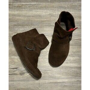 Fitflop Womens Dash Suede Boots Size 7 US 38 EU Brown Slip On Bootie Comfort